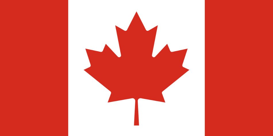 Drapeau canadien avec feuille d'érable rouge – symbole de l'autorisation de voyage électronique (AVE) Canada